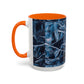 Blue Marble Accent Coffee Mug — Abstract Ice Pattern Ceramic Mug (11/15oz)