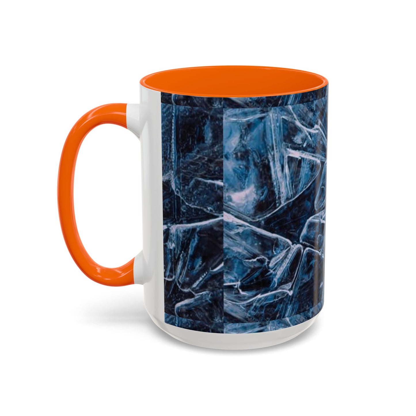 Blue Marble Accent Coffee Mug — Abstract Ice Pattern Ceramic Mug (11/15oz)
