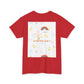 Christian Rainbow Chick Tee with 2 Peter 3:6-7 Scripture — Cute Floral & Coins Design
