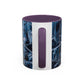 Blue Marble Accent Coffee Mug — Abstract Ice Pattern Ceramic Mug (11/15oz)