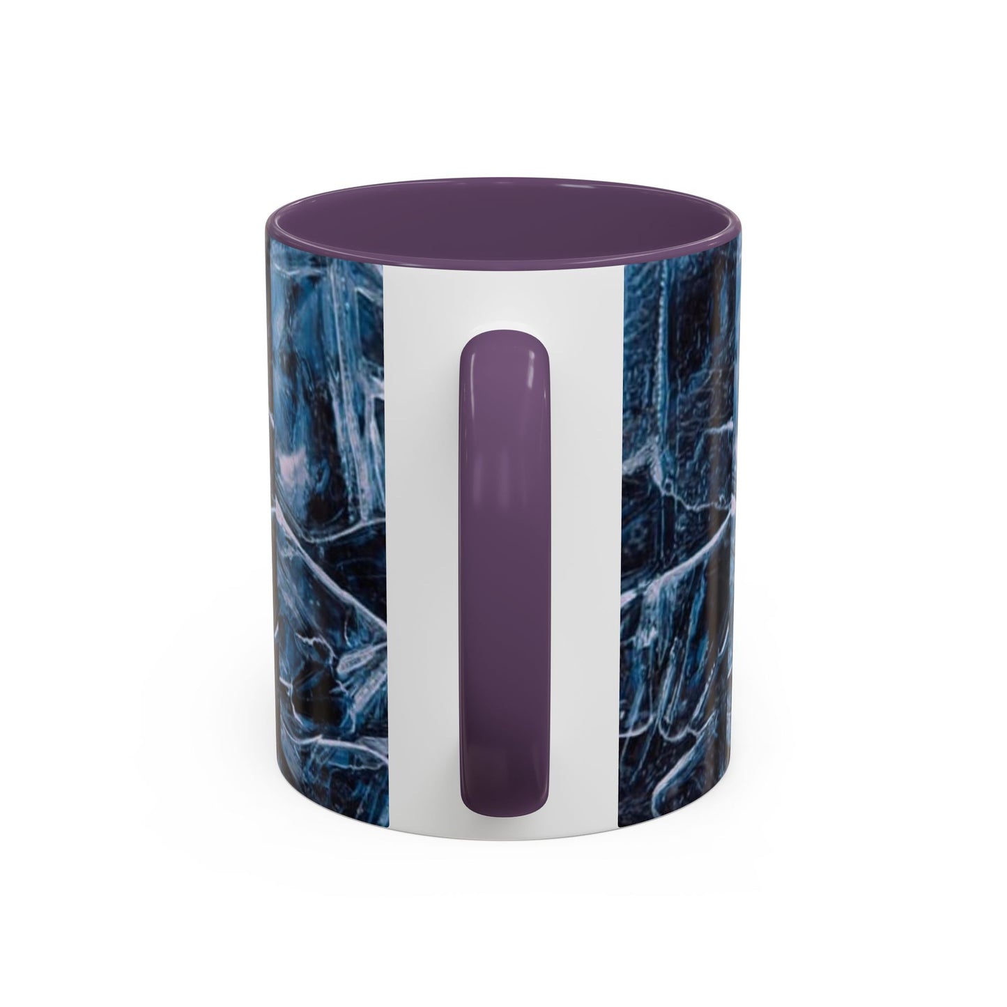 Blue Marble Accent Coffee Mug — Abstract Ice Pattern Ceramic Mug (11/15oz)