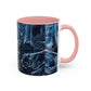 Blue Marble Accent Coffee Mug — Abstract Ice Pattern Ceramic Mug (11/15oz)