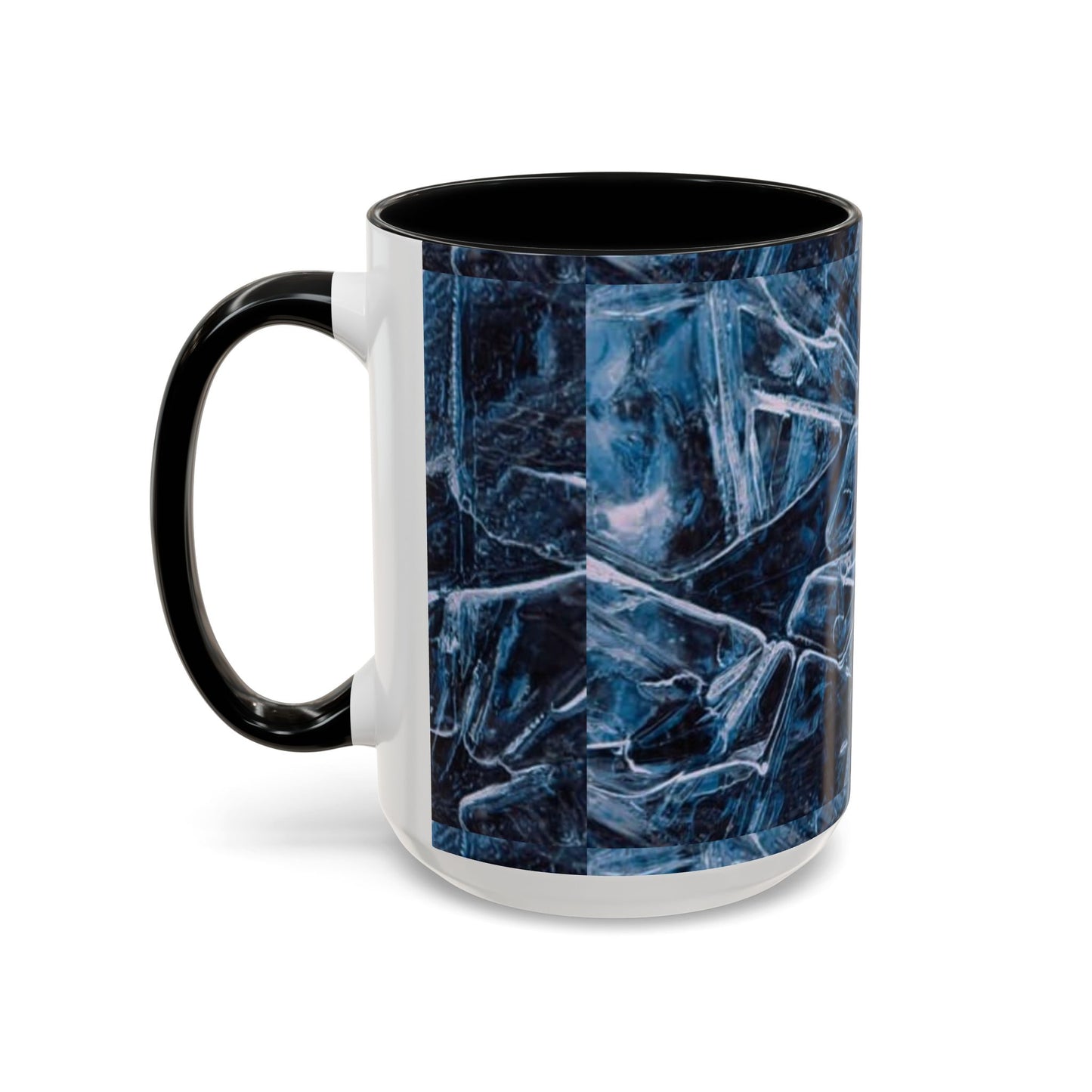 Blue Marble Accent Coffee Mug — Abstract Ice Pattern Ceramic Mug (11/15oz)