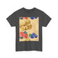 Christian Rainbow Chick Tee with 2 Peter 3:6-7 Scripture — Cute Floral & Coins Design