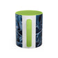 Blue Marble Accent Coffee Mug — Abstract Ice Pattern Ceramic Mug (11/15oz)