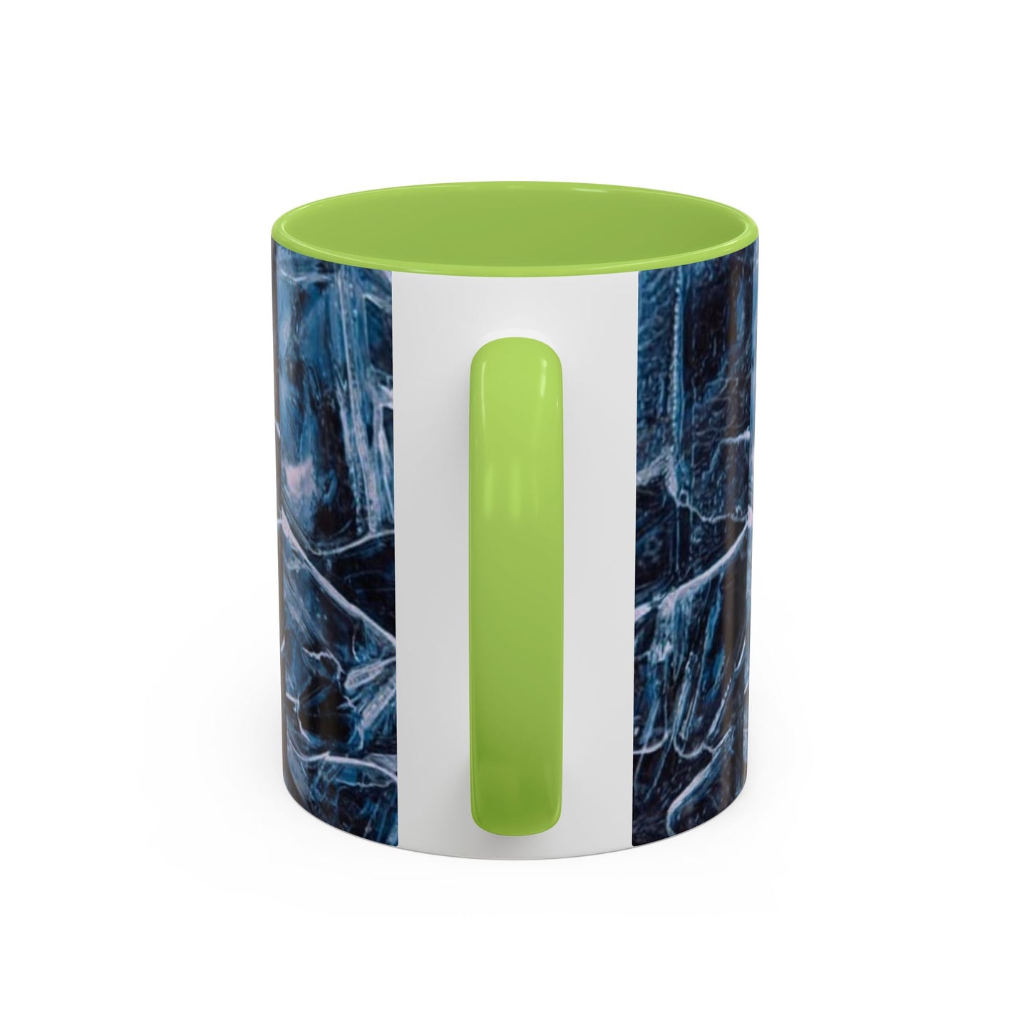 Blue Marble Accent Coffee Mug — Abstract Ice Pattern Ceramic Mug (11/15oz)