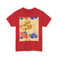 Christian Rainbow Chick Tee with 2 Peter 3:6-7 Scripture — Cute Floral & Coins Design