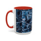 Blue Marble Accent Coffee Mug — Abstract Ice Pattern Ceramic Mug (11/15oz)