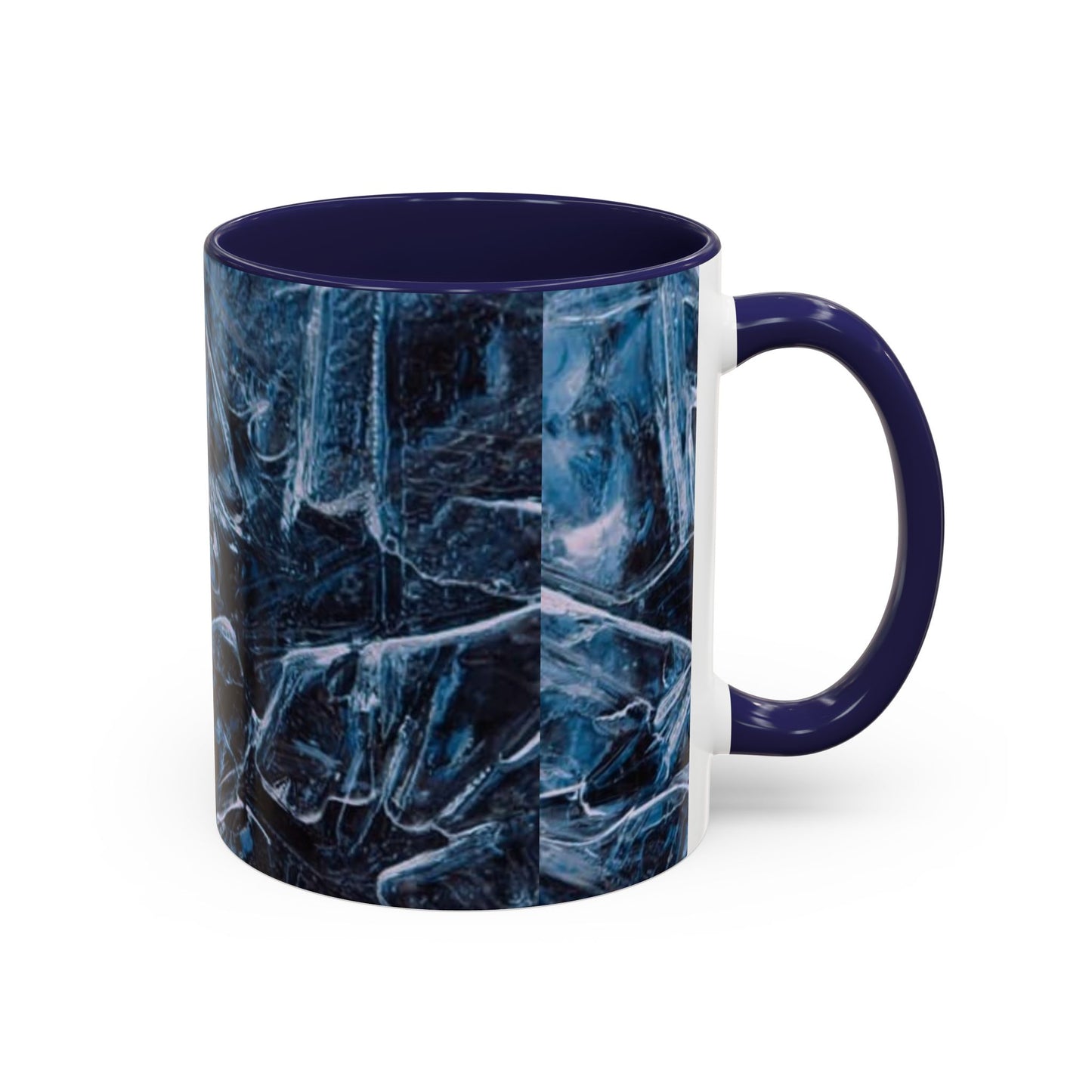 Blue Marble Accent Coffee Mug — Abstract Ice Pattern Ceramic Mug (11/15oz)