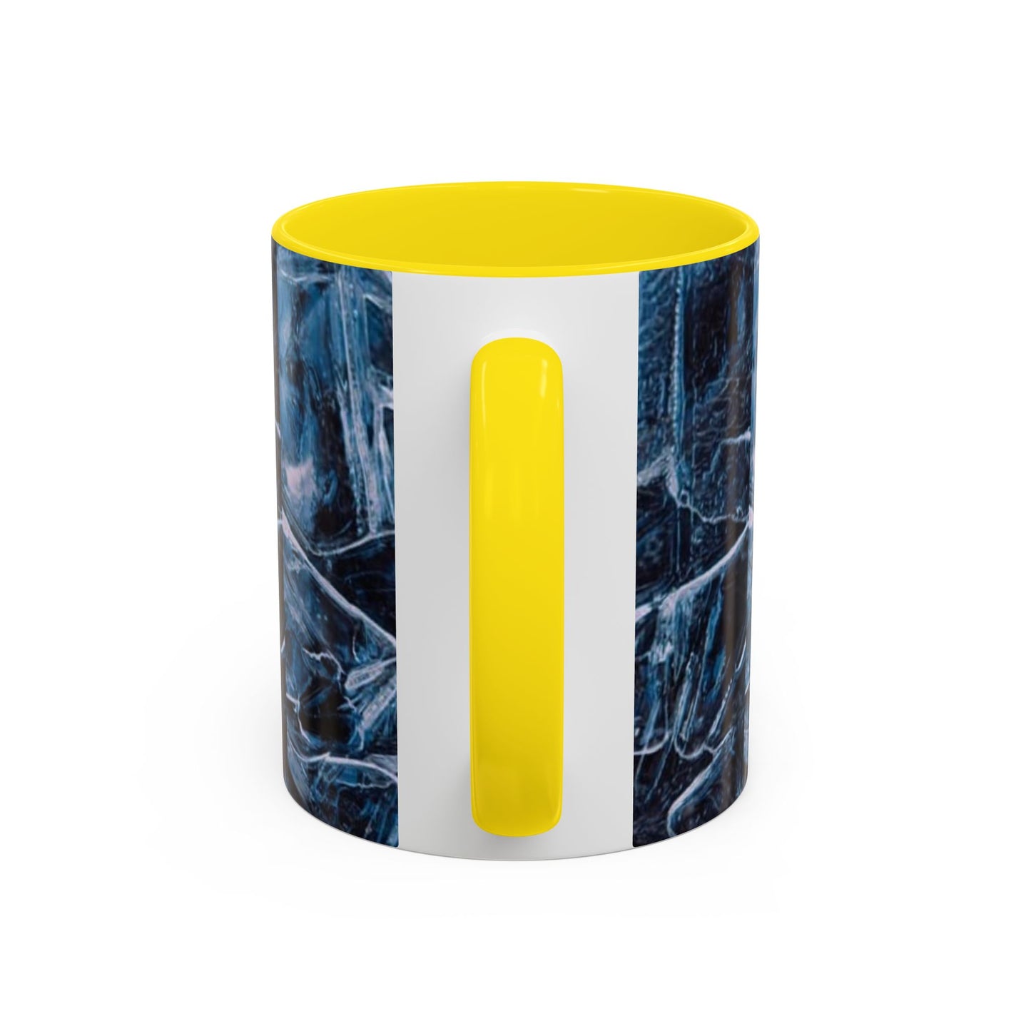 Blue Marble Accent Coffee Mug — Abstract Ice Pattern Ceramic Mug (11/15oz)