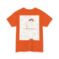 Christian Rainbow Chick Tee with 2 Peter 3:6-7 Scripture — Cute Floral & Coins Design