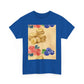 Christian Rainbow Chick Tee with 2 Peter 3:6-7 Scripture — Cute Floral & Coins Design