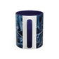 Blue Marble Accent Coffee Mug — Abstract Ice Pattern Ceramic Mug (11/15oz)