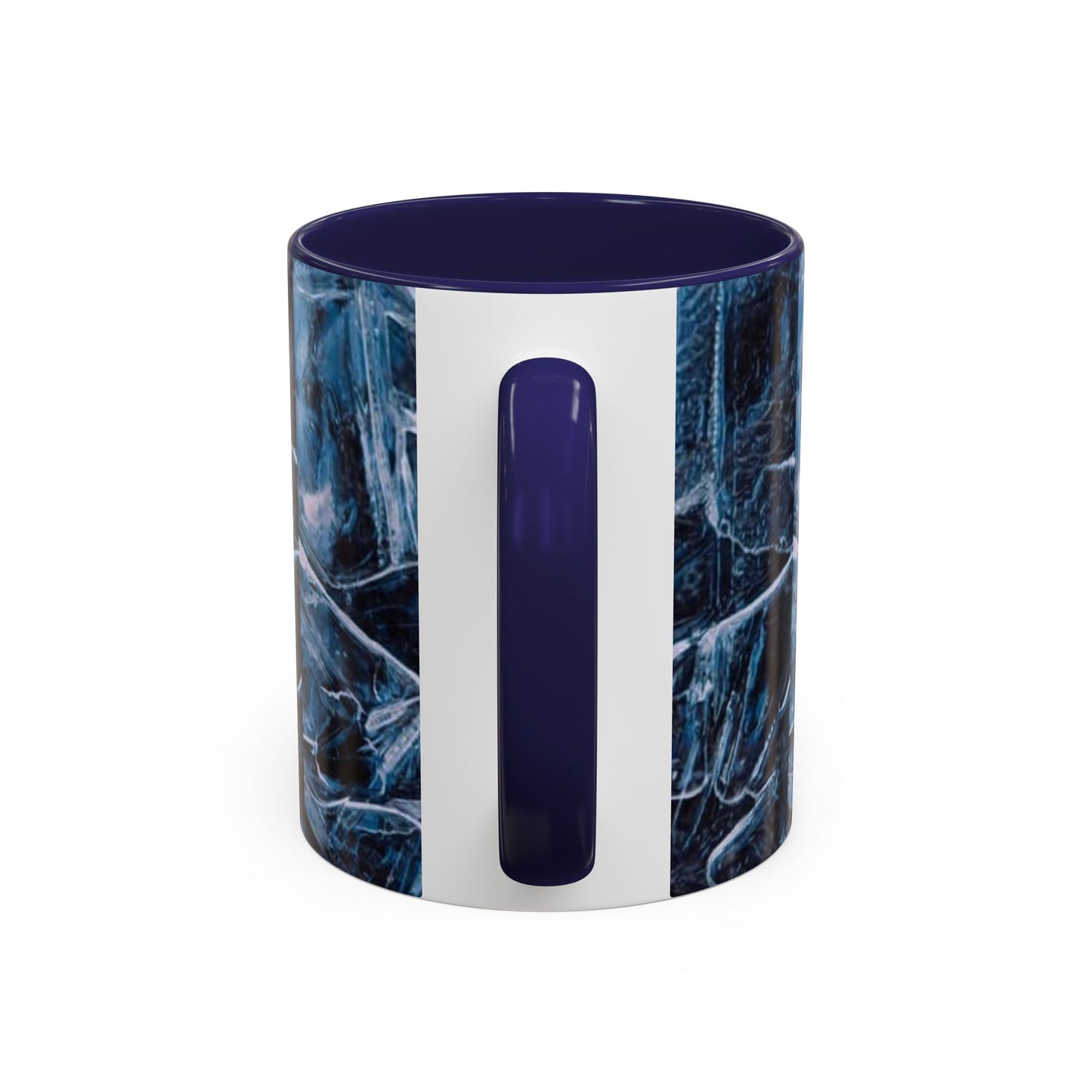 Blue Marble Accent Coffee Mug — Abstract Ice Pattern Ceramic Mug (11/15oz)