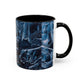 Blue Marble Accent Coffee Mug — Abstract Ice Pattern Ceramic Mug (11/15oz)