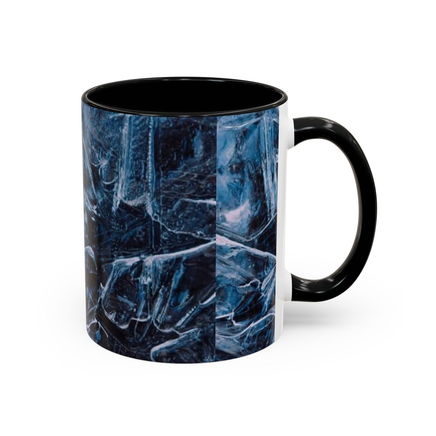 Blue Marble Accent Coffee Mug — Abstract Ice Pattern Ceramic Mug (11/15oz)