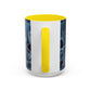 Blue Marble Accent Coffee Mug — Abstract Ice Pattern Ceramic Mug (11/15oz)