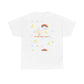 Christian Rainbow Chick Tee with 2 Peter 3:6-7 Scripture — Cute Floral & Coins Design