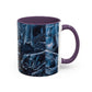 Blue Marble Accent Coffee Mug — Abstract Ice Pattern Ceramic Mug (11/15oz)