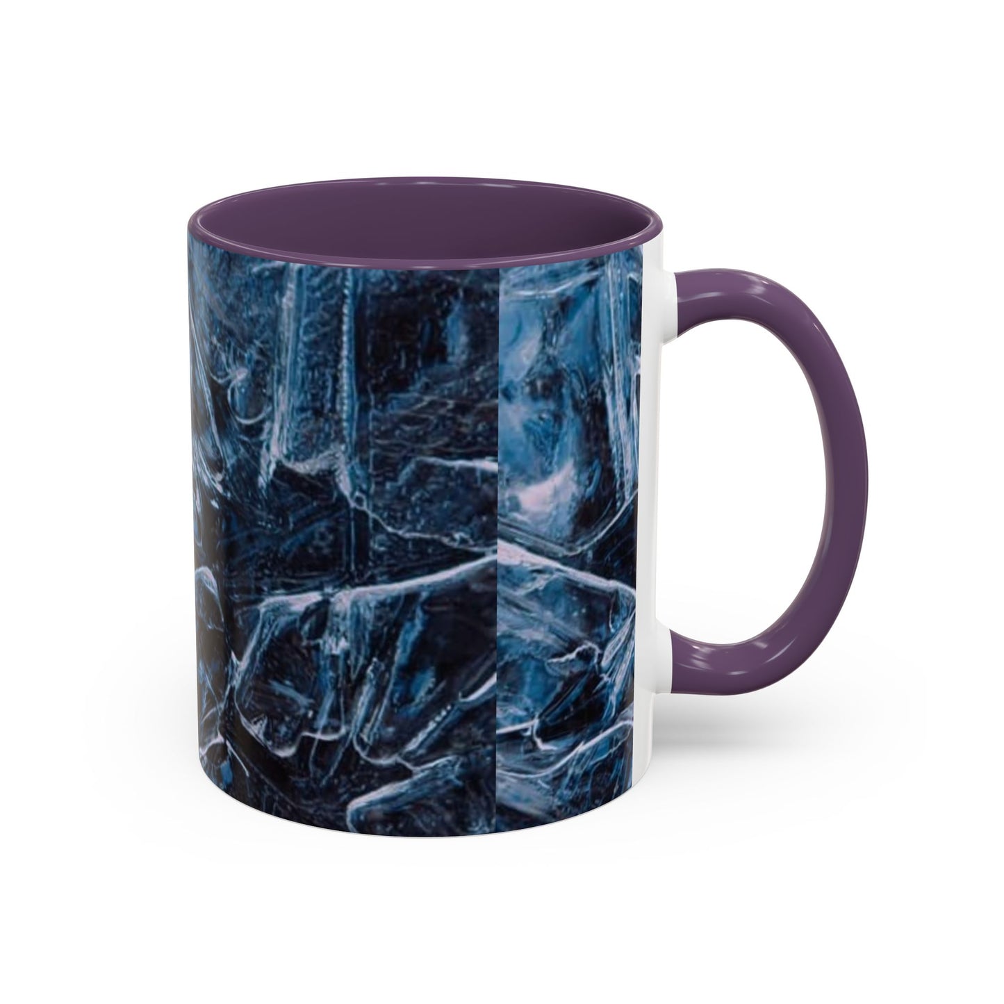 Blue Marble Accent Coffee Mug — Abstract Ice Pattern Ceramic Mug (11/15oz)