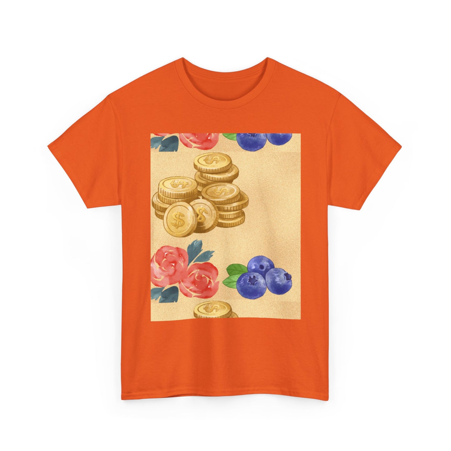 Christian Rainbow Chick Tee with 2 Peter 3:6-7 Scripture — Cute Floral & Coins Design