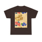 Christian Rainbow Chick Tee with 2 Peter 3:6-7 Scripture — Cute Floral & Coins Design