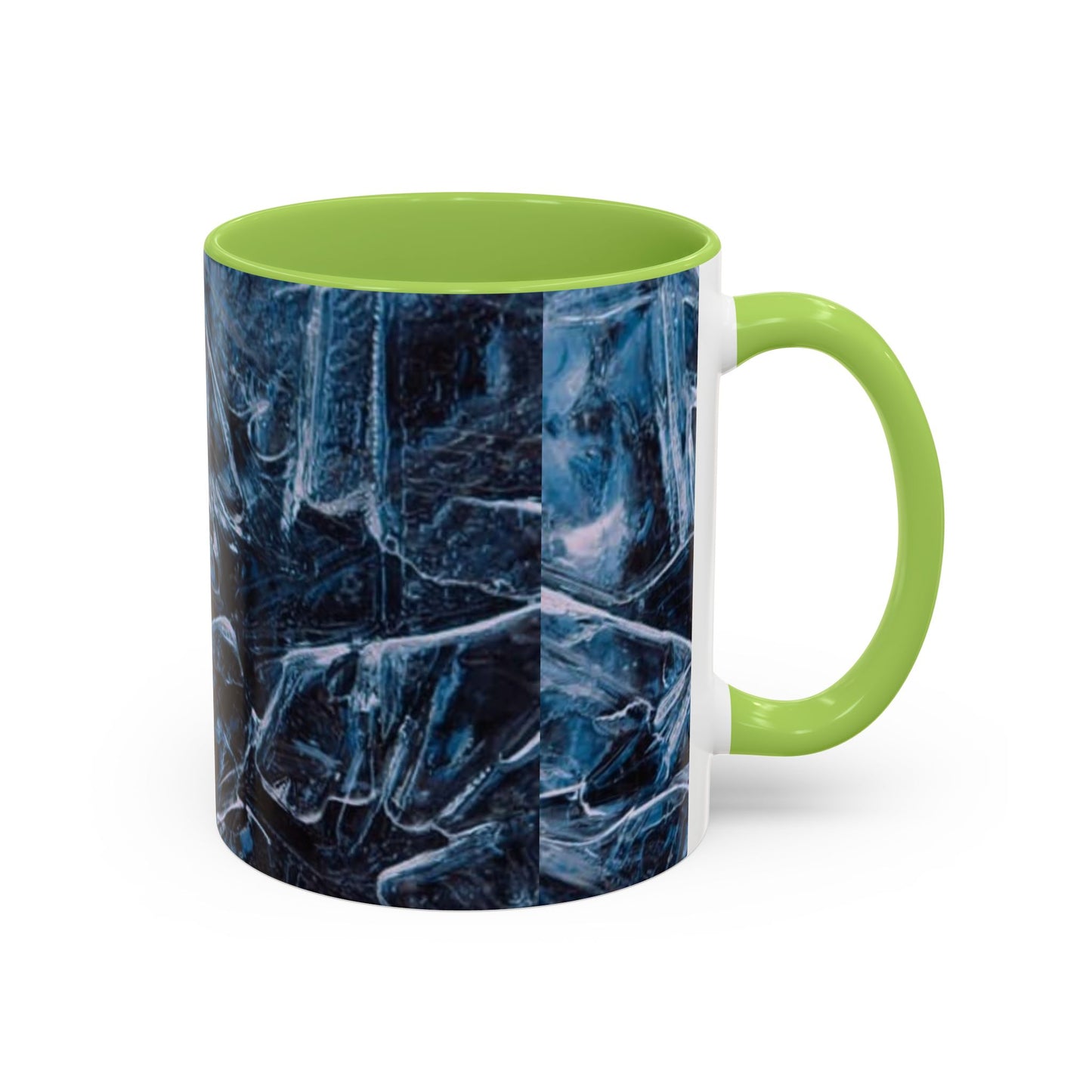 Blue Marble Accent Coffee Mug — Abstract Ice Pattern Ceramic Mug (11/15oz)