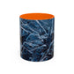 Blue Marble Accent Coffee Mug — Abstract Ice Pattern Ceramic Mug (11/15oz)