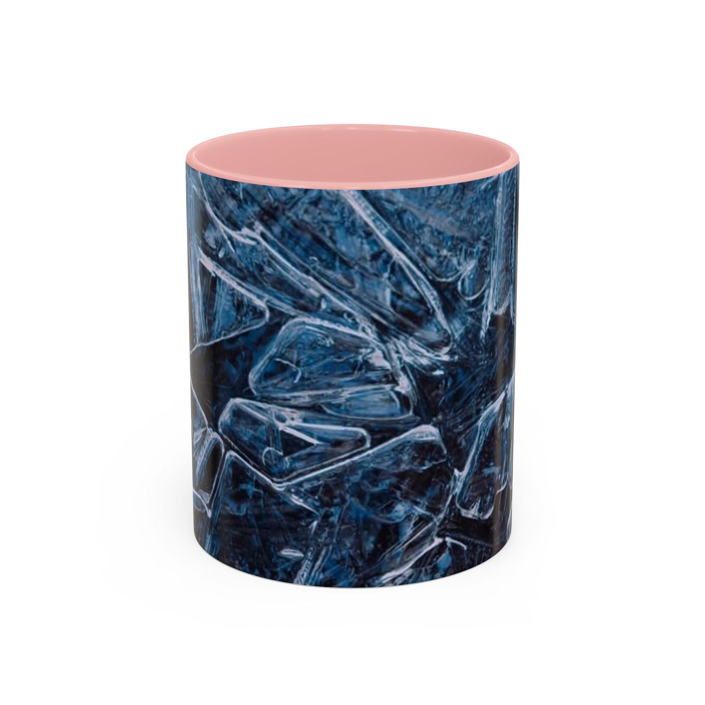 Blue Marble Accent Coffee Mug — Abstract Ice Pattern Ceramic Mug (11/15oz)