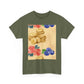 Christian Rainbow Chick Tee with 2 Peter 3:6-7 Scripture — Cute Floral & Coins Design