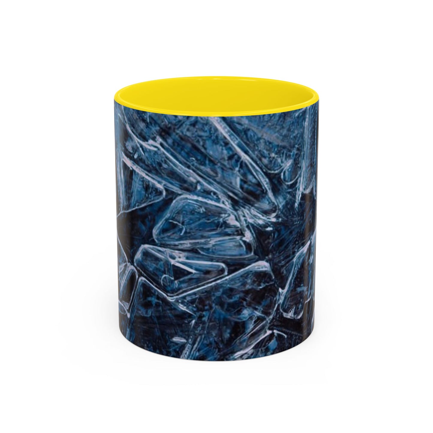 Blue Marble Accent Coffee Mug — Abstract Ice Pattern Ceramic Mug (11/15oz)
