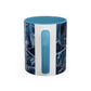 Blue Marble Accent Coffee Mug — Abstract Ice Pattern Ceramic Mug (11/15oz)