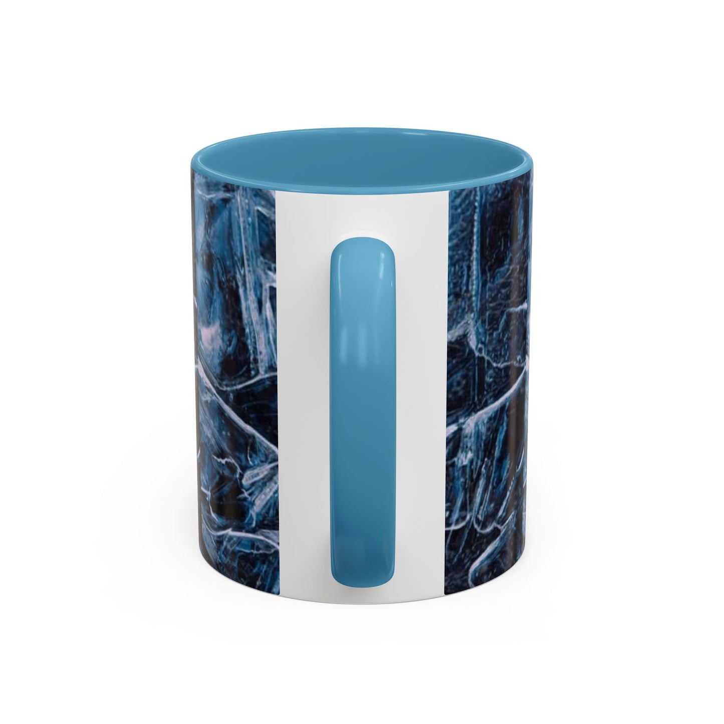 Blue Marble Accent Coffee Mug — Abstract Ice Pattern Ceramic Mug (11/15oz)