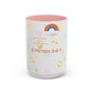 2 Peter 3:67 Inspirational Coffee Mug — Cute Rainbow & Chick Faith Design