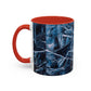 Blue Marble Accent Coffee Mug — Abstract Ice Pattern Ceramic Mug (11/15oz)