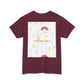 Christian Rainbow Chick Tee with 2 Peter 3:6-7 Scripture — Cute Floral & Coins Design