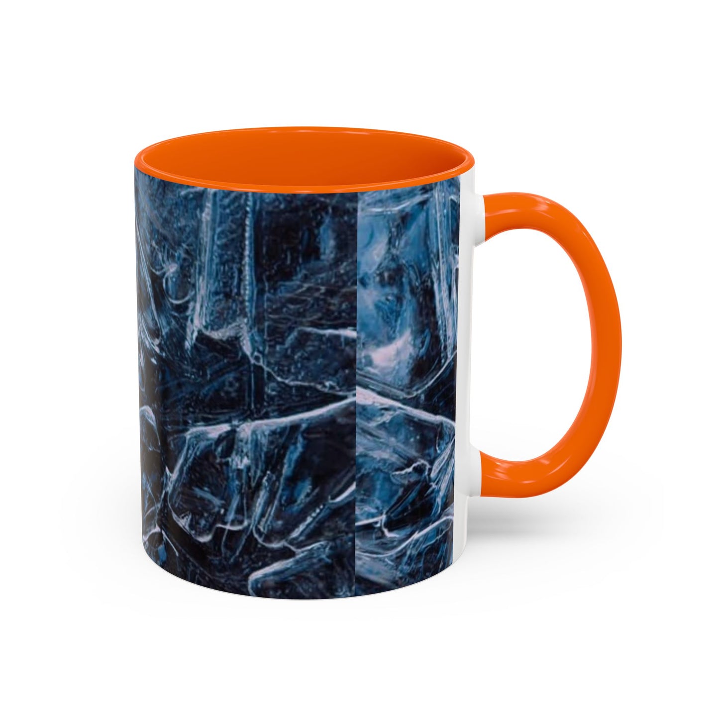 Blue Marble Accent Coffee Mug — Abstract Ice Pattern Ceramic Mug (11/15oz)