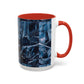 Blue Marble Accent Coffee Mug — Abstract Ice Pattern Ceramic Mug (11/15oz)
