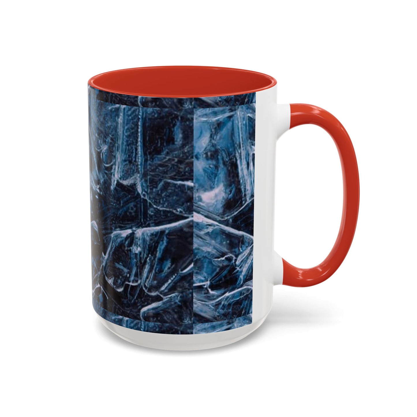 Blue Marble Accent Coffee Mug — Abstract Ice Pattern Ceramic Mug (11/15oz)